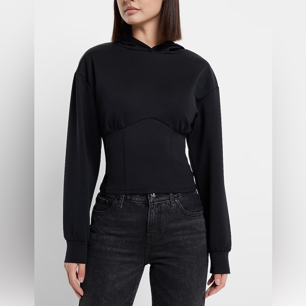 Express Nylon Scuba Corset Hoodie